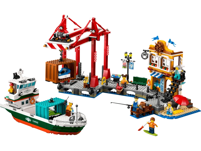 60422 Haven met vrachtschip